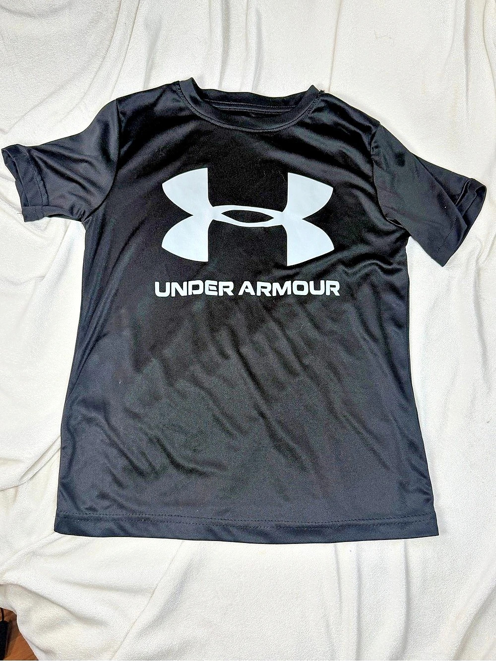 Under Armour Big Logo Tech Tee Boys Medium Black